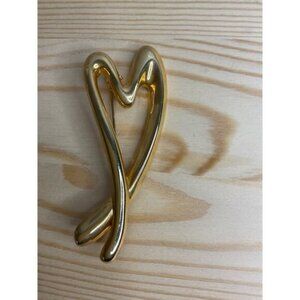 Vintage NHL Gold Tone Heart Brooch Pin